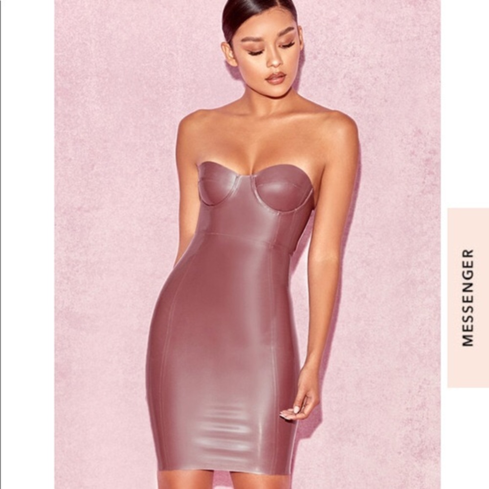 Electric Rose Strapless Latex Dress